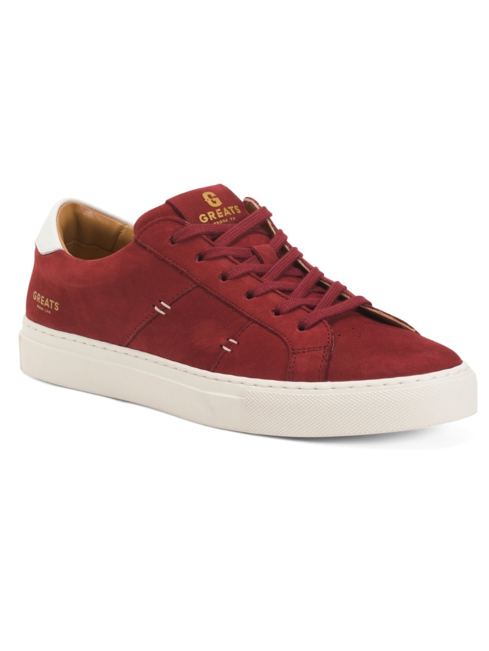 NEW The Greats Brooklyn Womens Royale 2.0 Suede Maroon Leather Sneakers Size 10